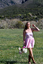 Pink Strapless Mini Dress