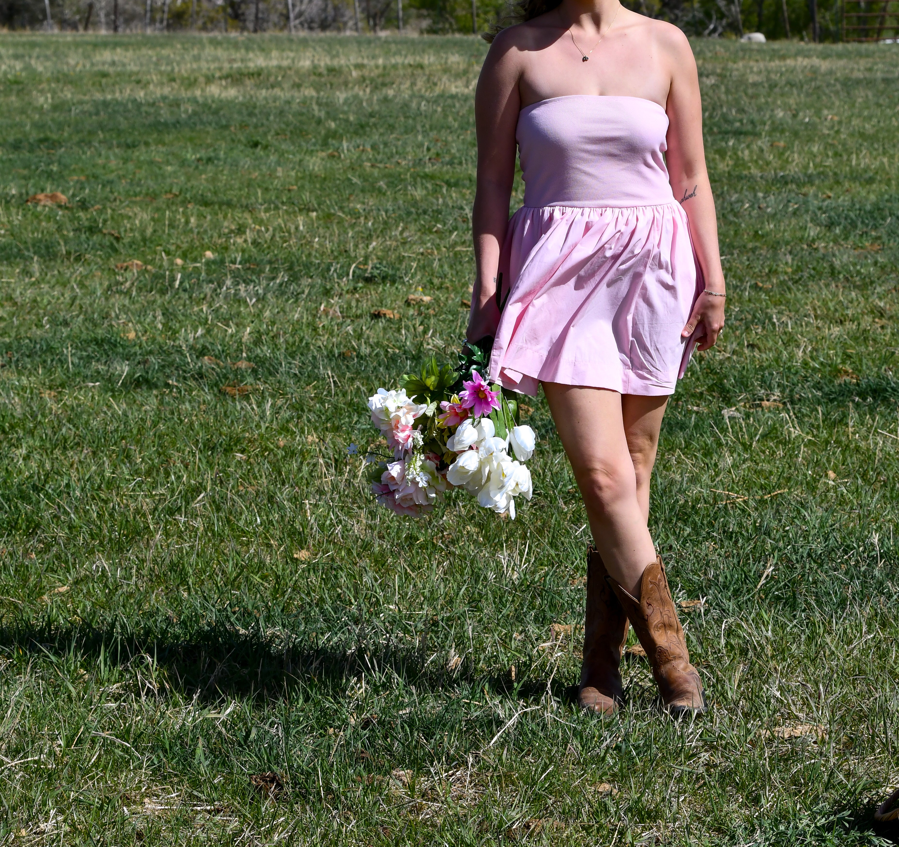 Pink Strapless Mini Dress