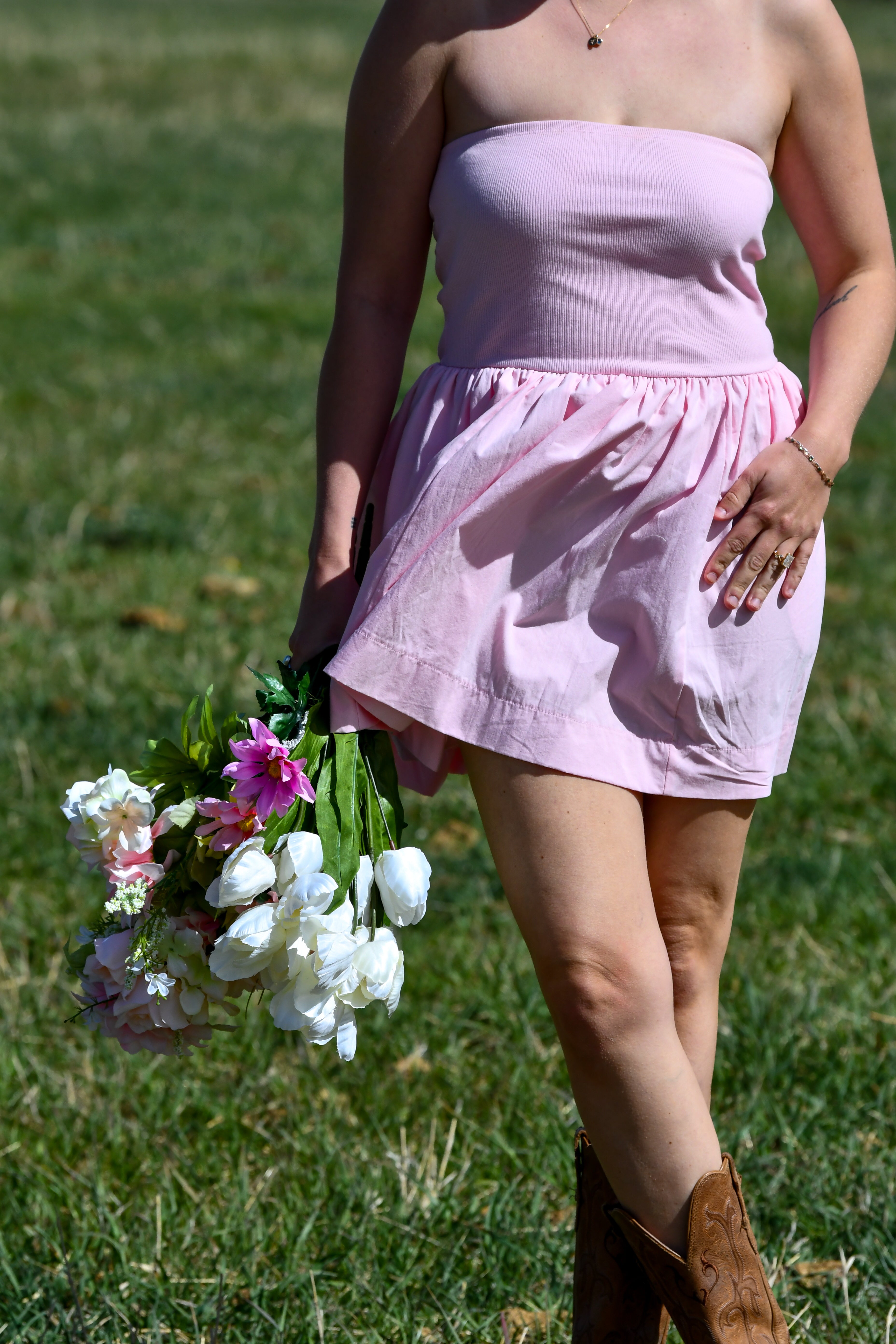 Pink Strapless Mini Dress