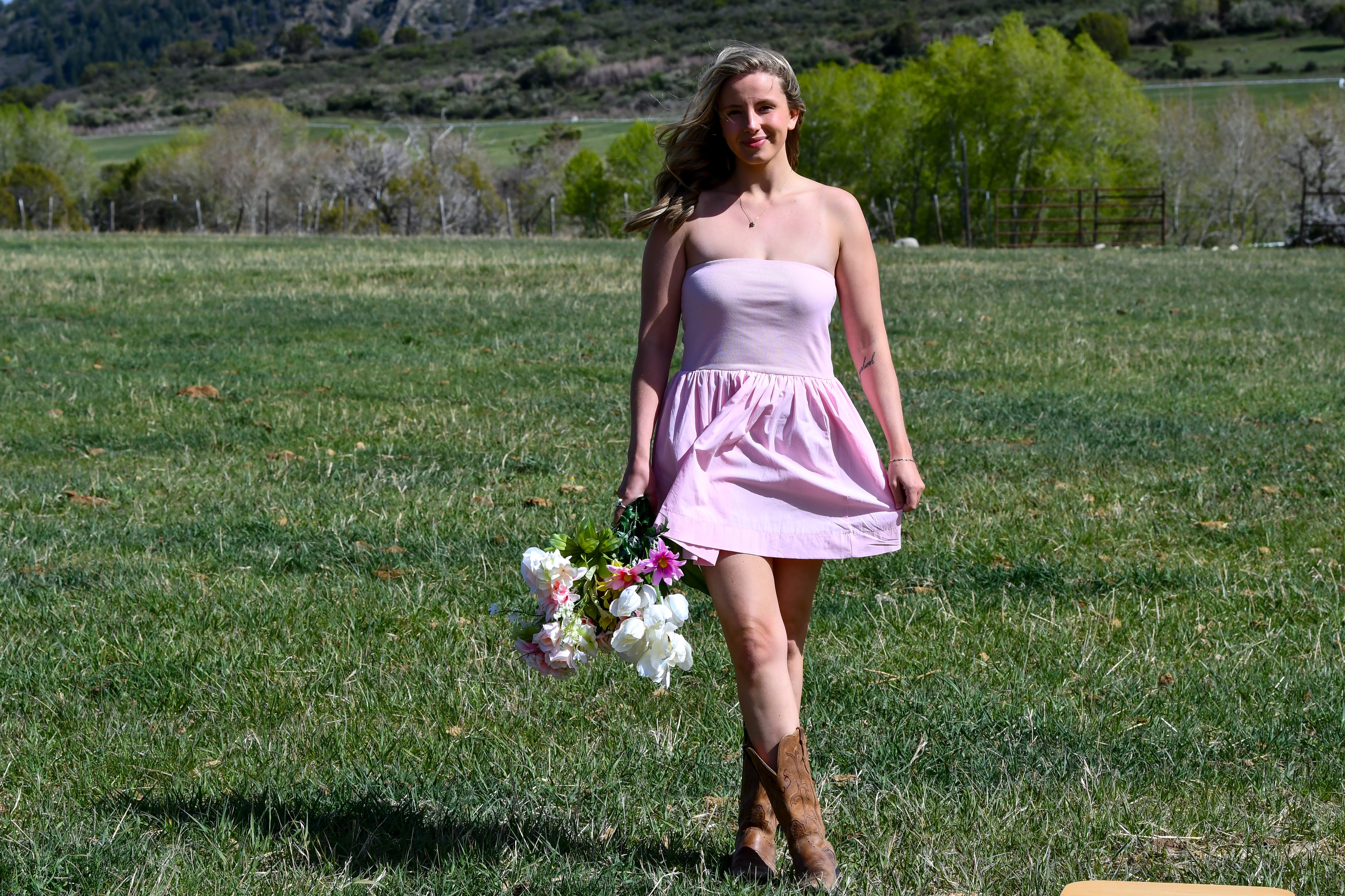 Pink Strapless Mini Dress