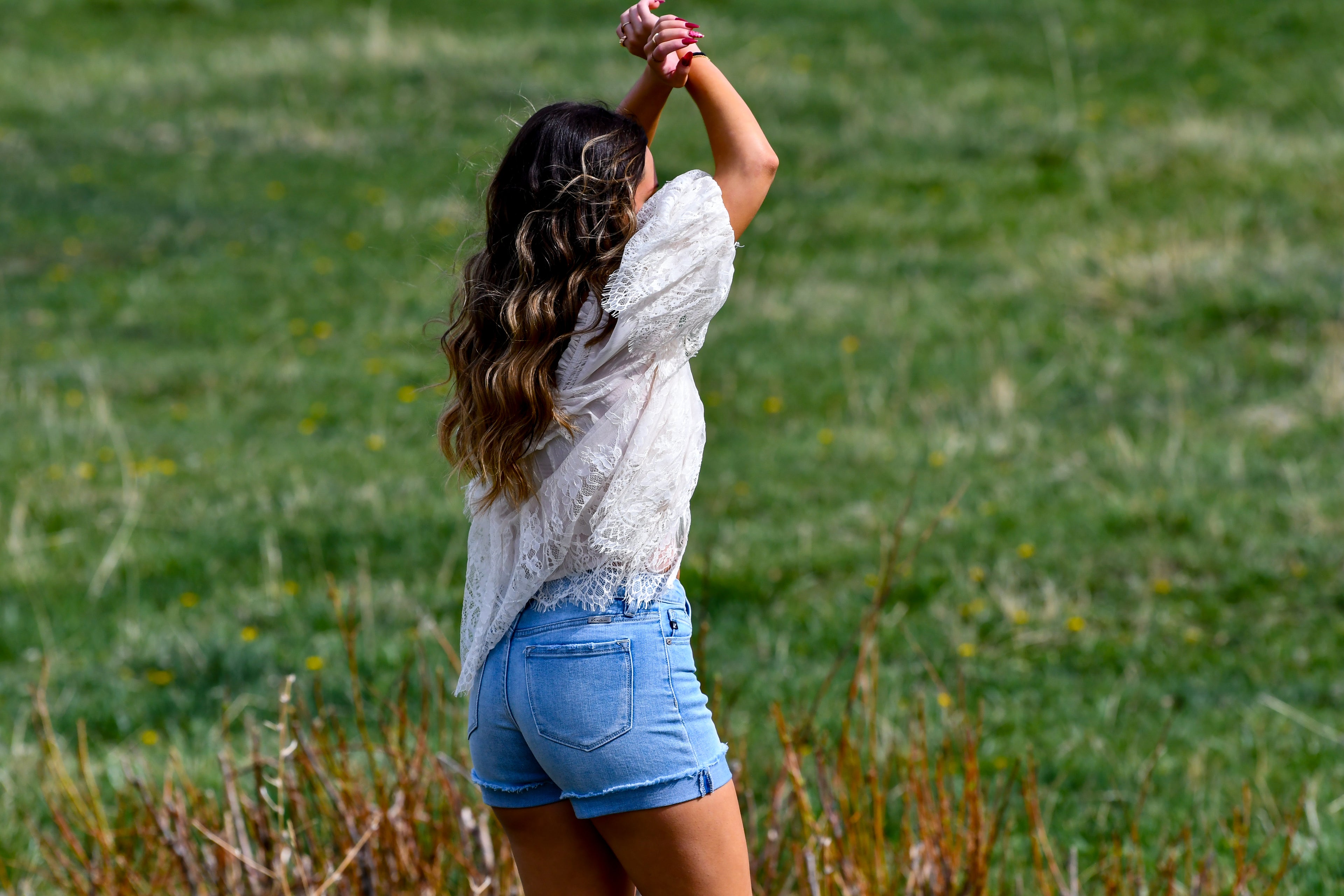 Light Single Fold Denim Shorts