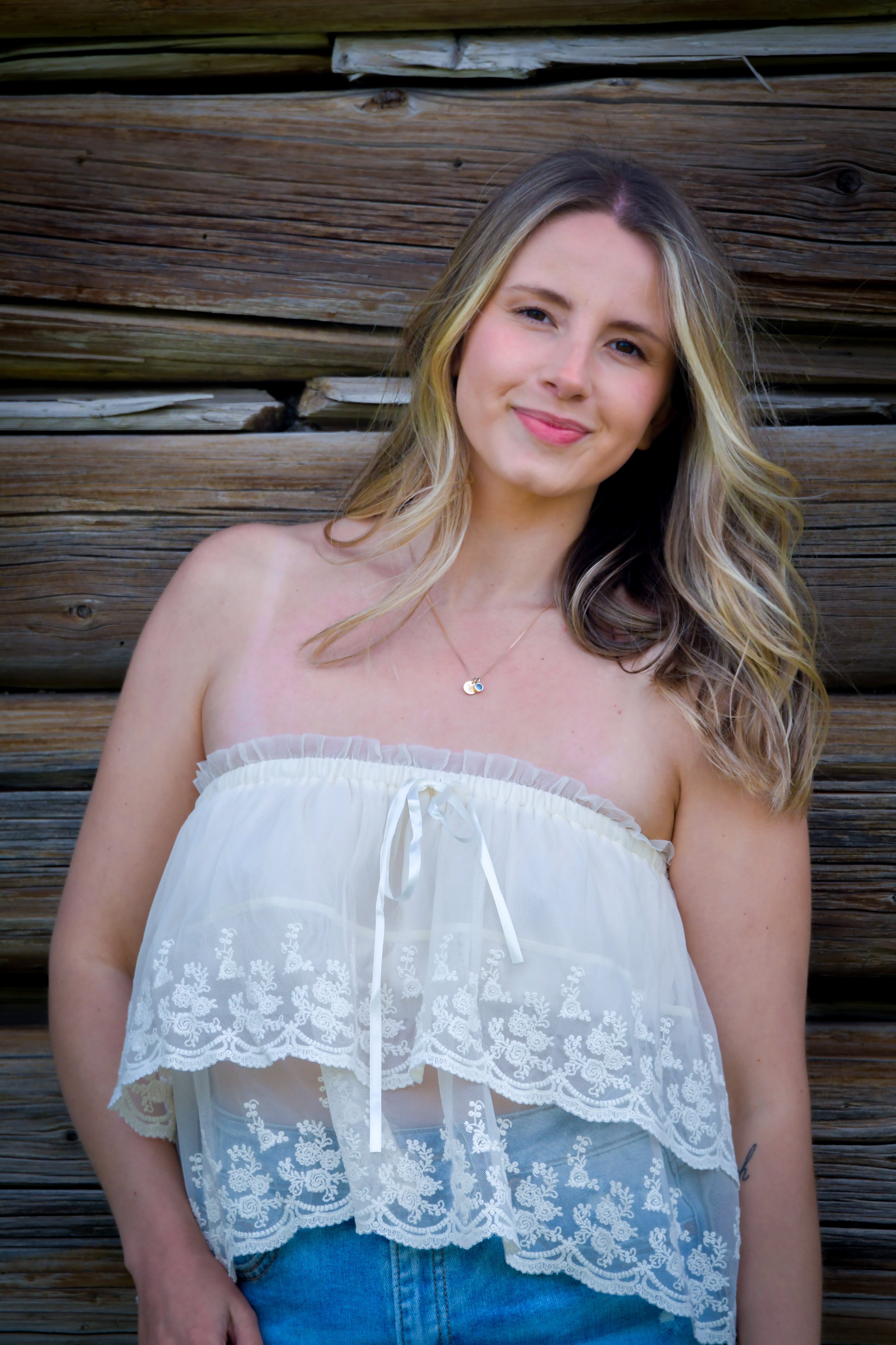 Vanilla Tiered Lace Tube Top