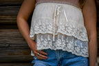 Vanilla Tiered Lace Tube Top