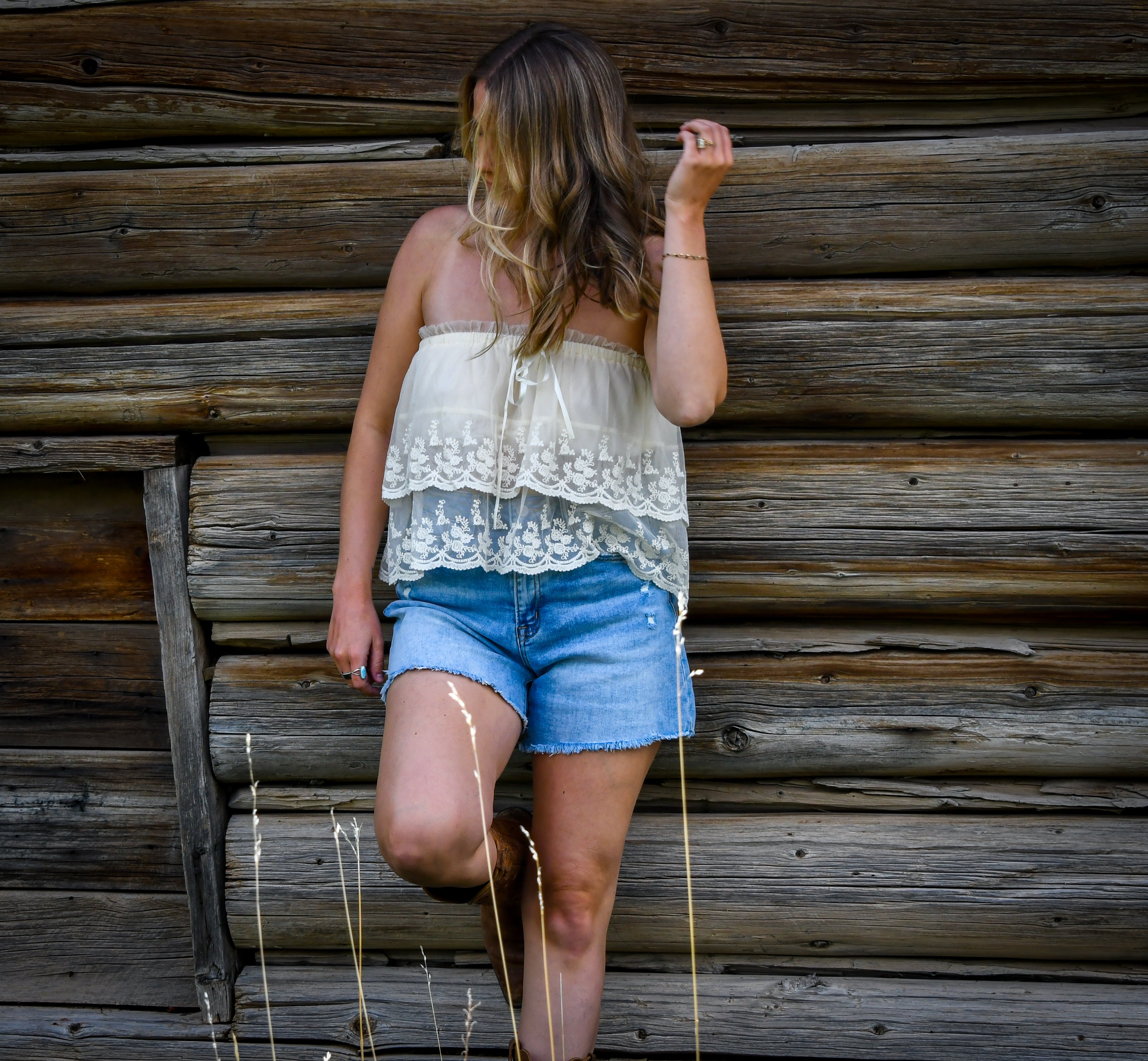 Vanilla Tiered Lace Tube Top