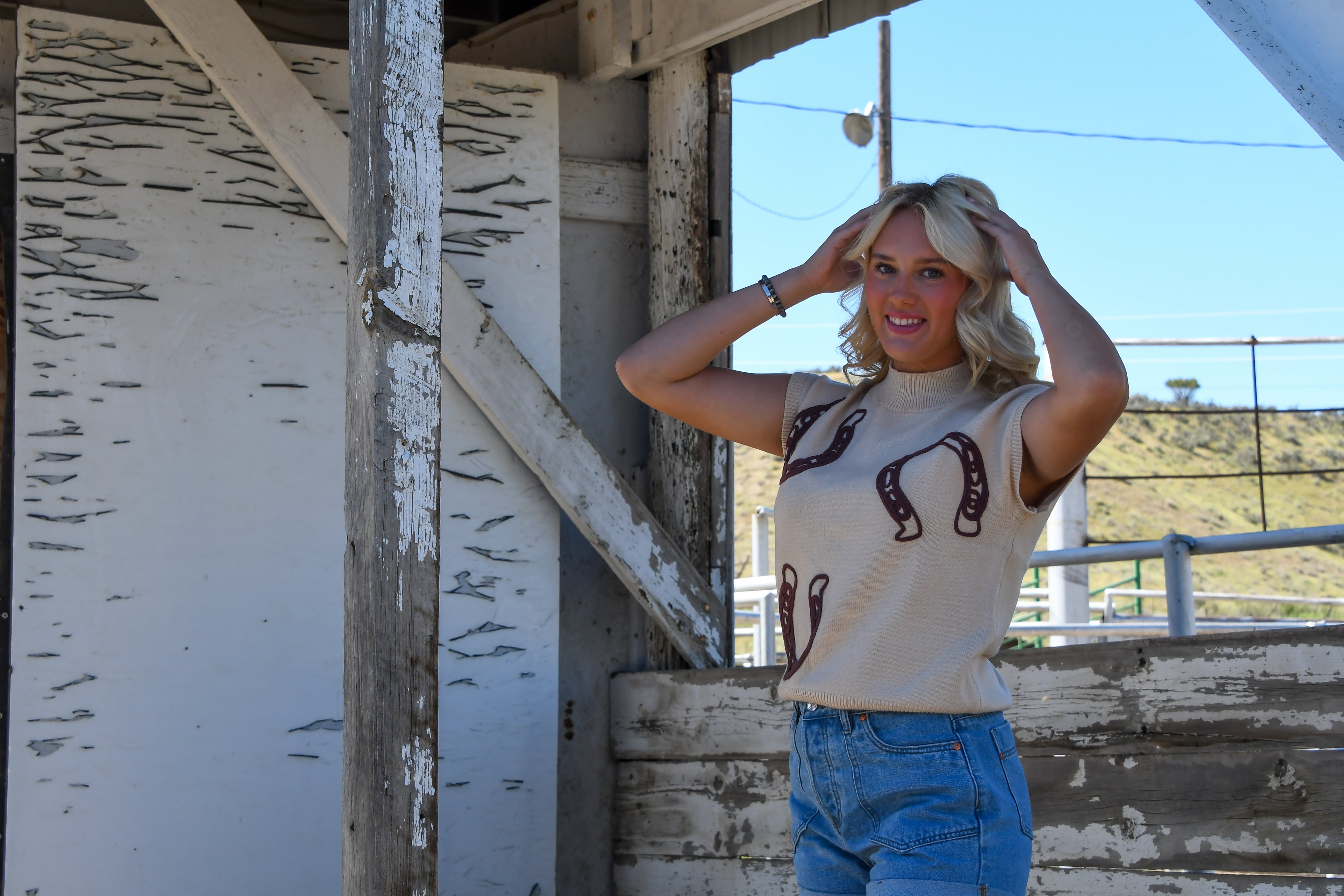 Horseshoe Short Sleeve Sweater