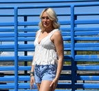 White Lace Trim Tank Top