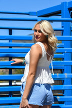 Drawstring Denim Shorts