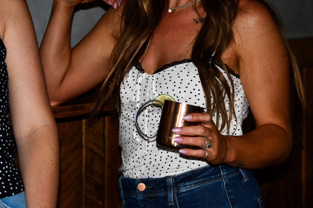 Lace Trim Polka Dot Cami