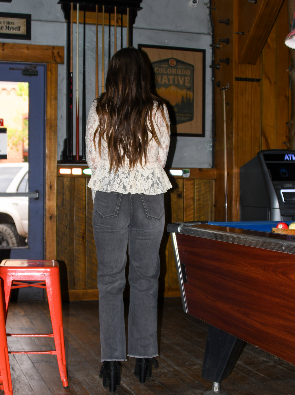 Dark Grey Wide Leg Jeans