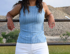 Blue Mineral Wash Tank Top