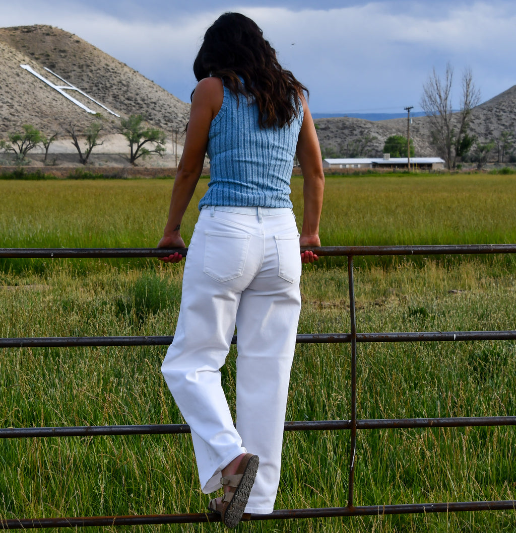 Blue Mineral Wash Tank Top