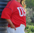 Red USA Ribbed Top