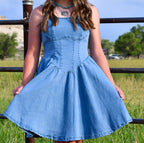 A Line Denim Mini Dress