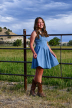 A Line Denim Mini Dress