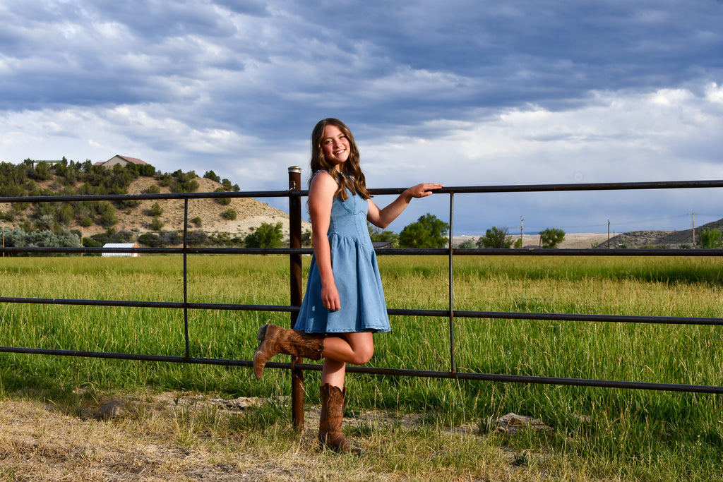 A Line Denim Mini Dress
