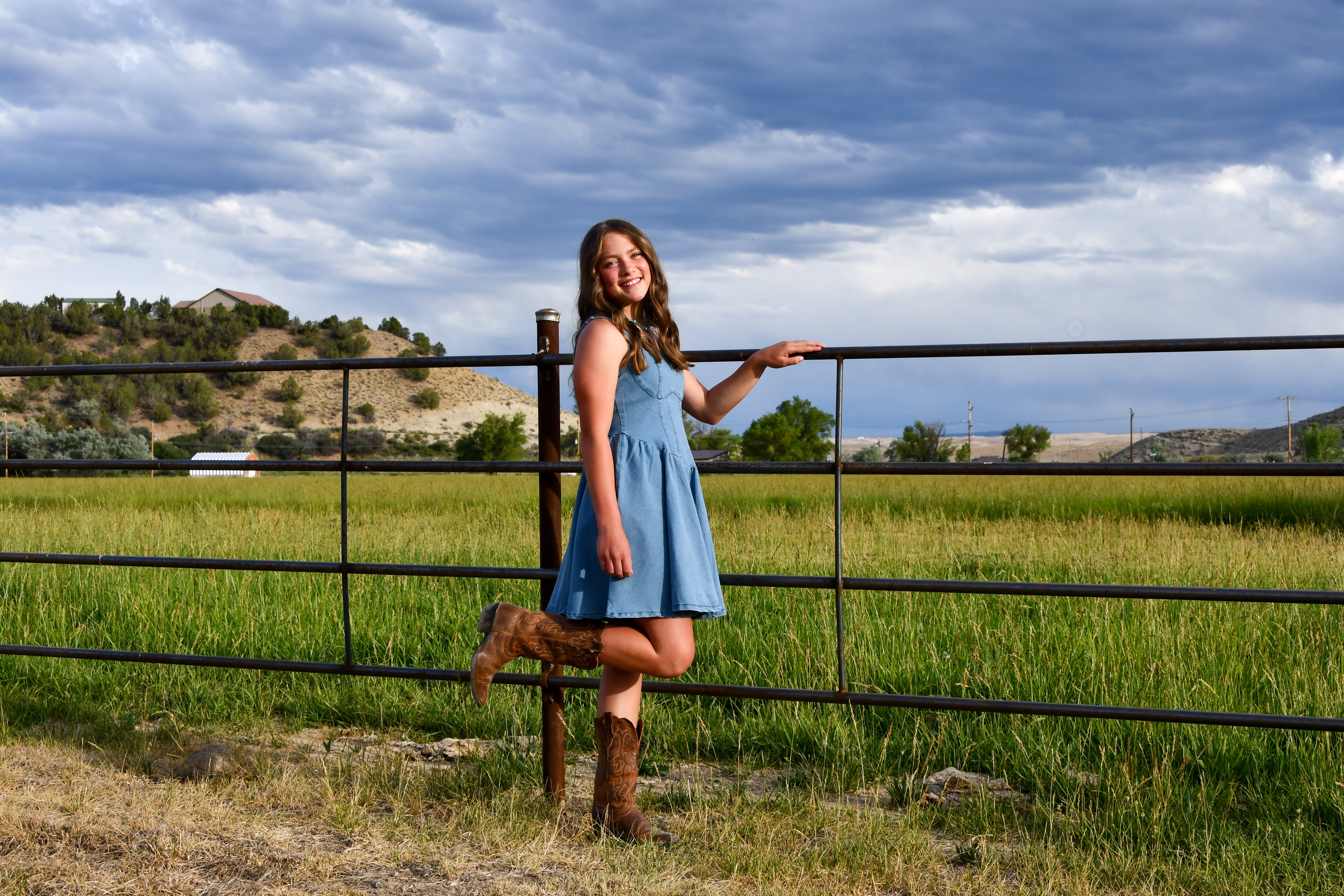 A Line Denim Mini Dress