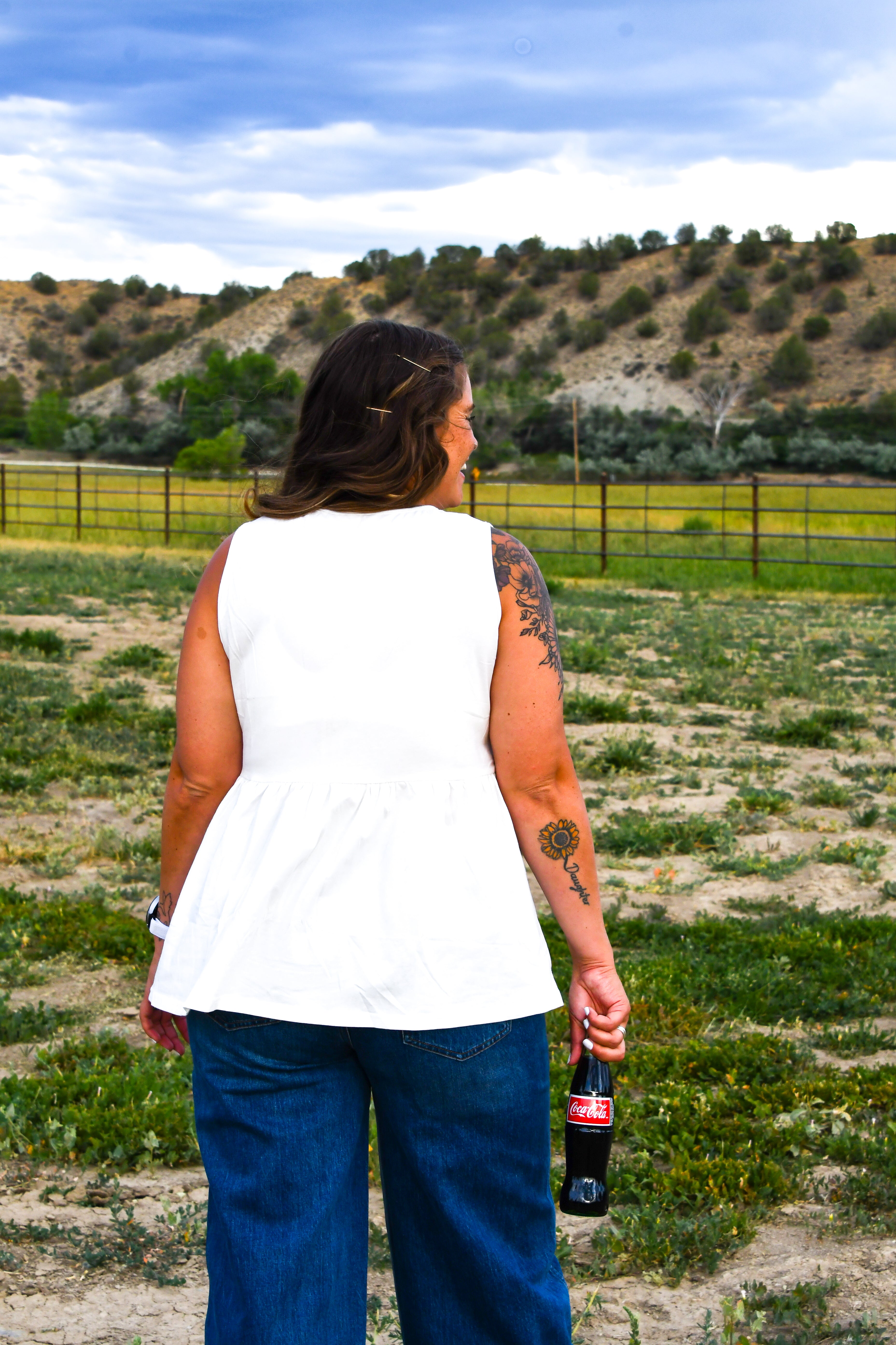 White Peplum Tank Top
