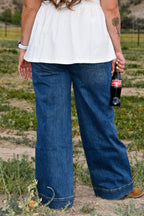 Trouser Hem Wide Leg Jeans