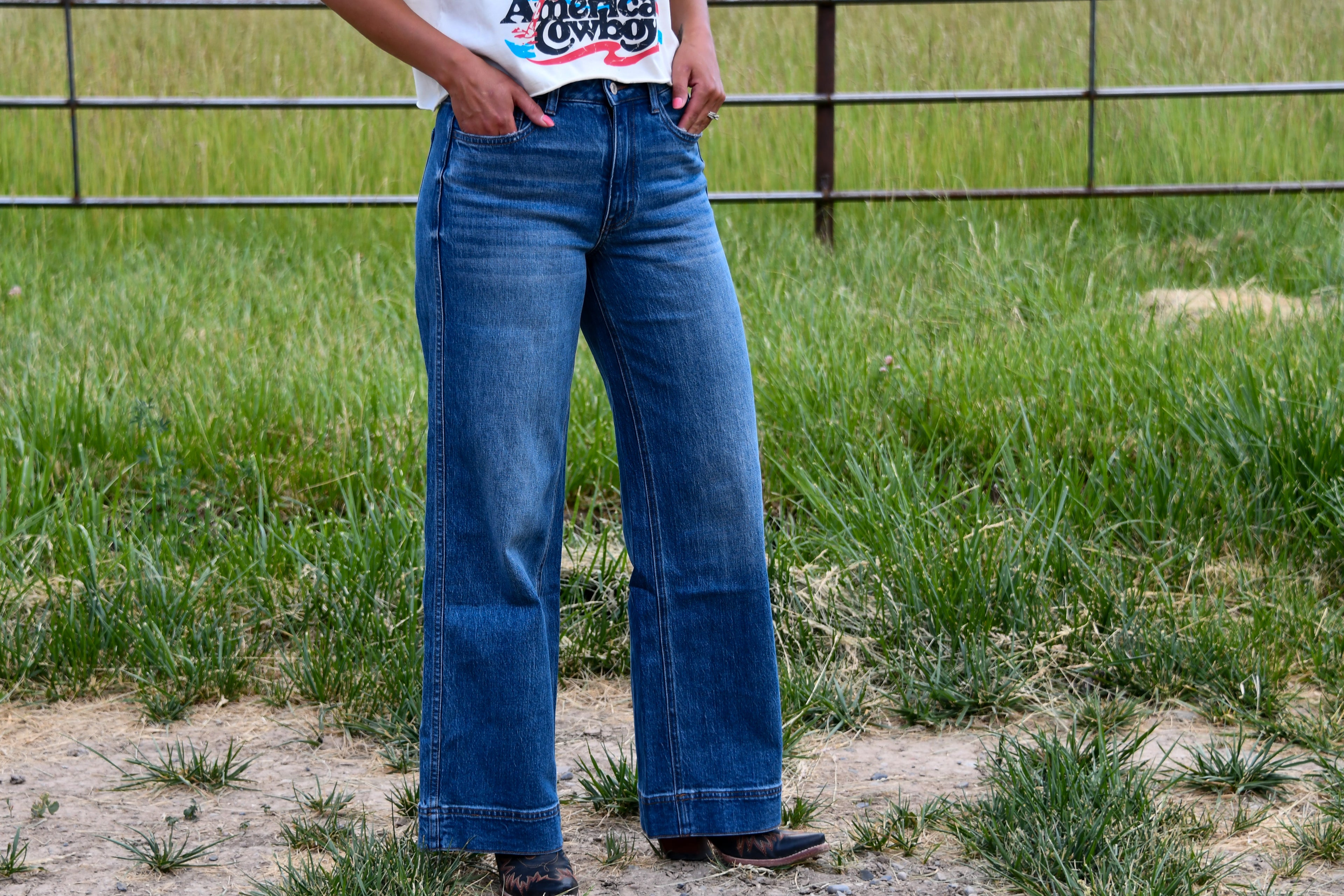 Trouser Hem Wide Leg Jeans