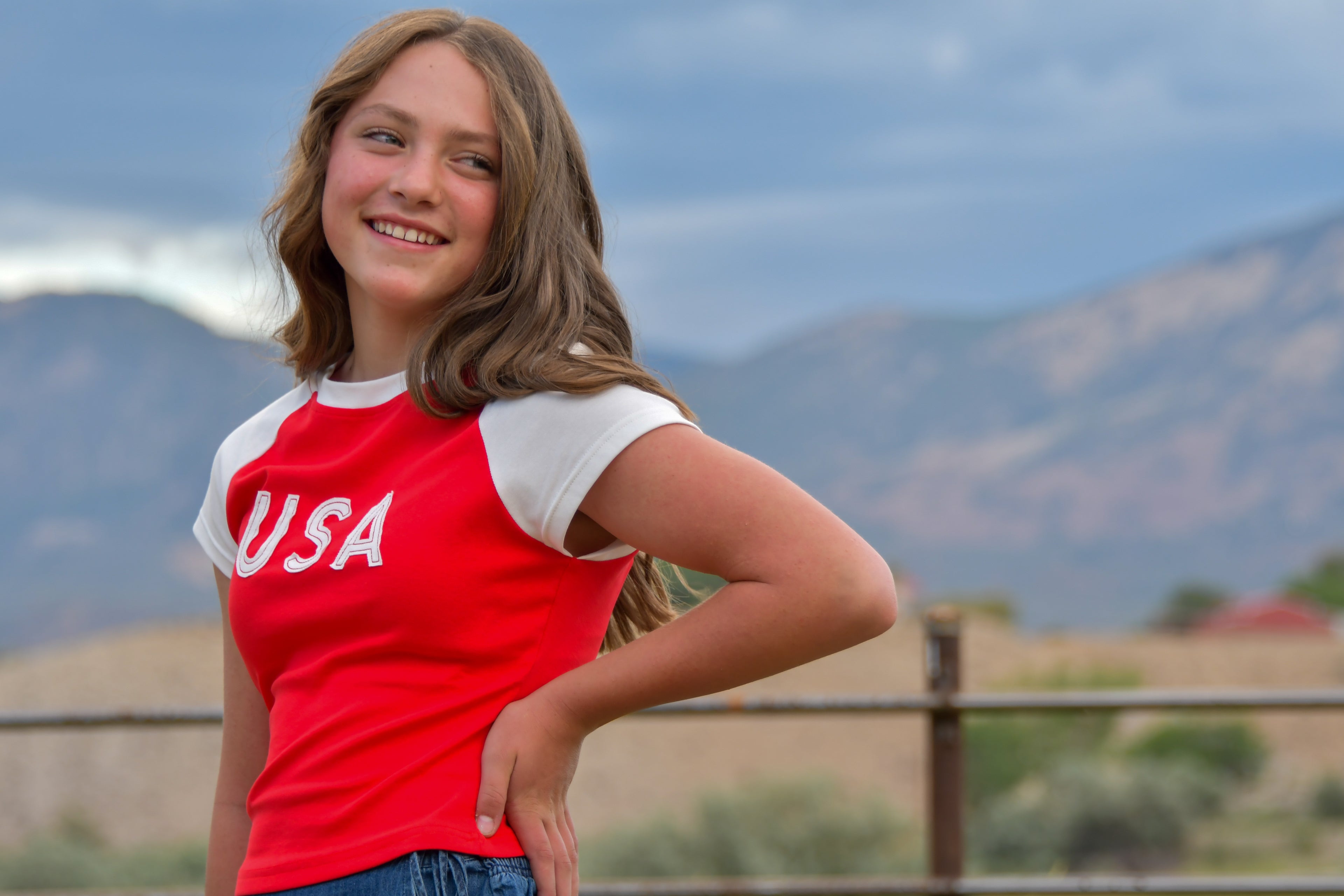 Red USA Baby Tee