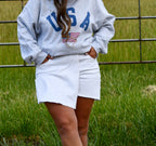 White Raw Hem Skort