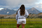 White Raw Hem Skort