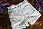 Light Striped Denim Shorts