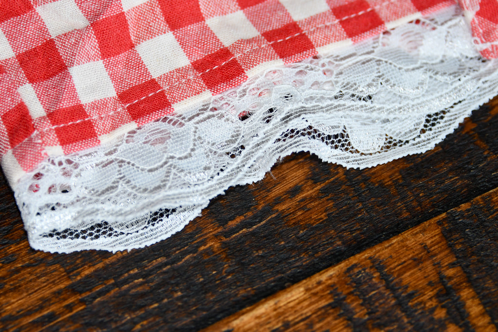 Red Gingham Lace Shorts