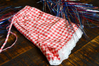Red Gingham Lace Shorts