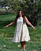 Yellow Floral Midi Dress