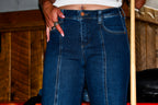 Dark Front Seam Detail Jeans