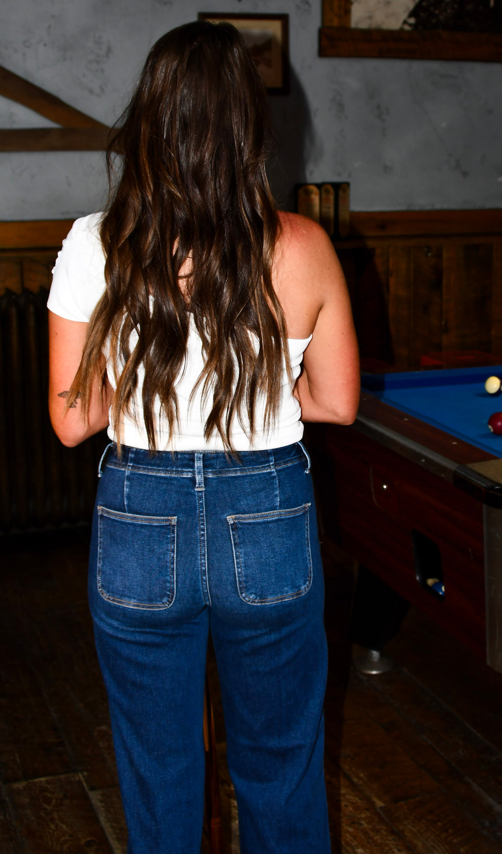 Dark Front Seam Detail Jeans