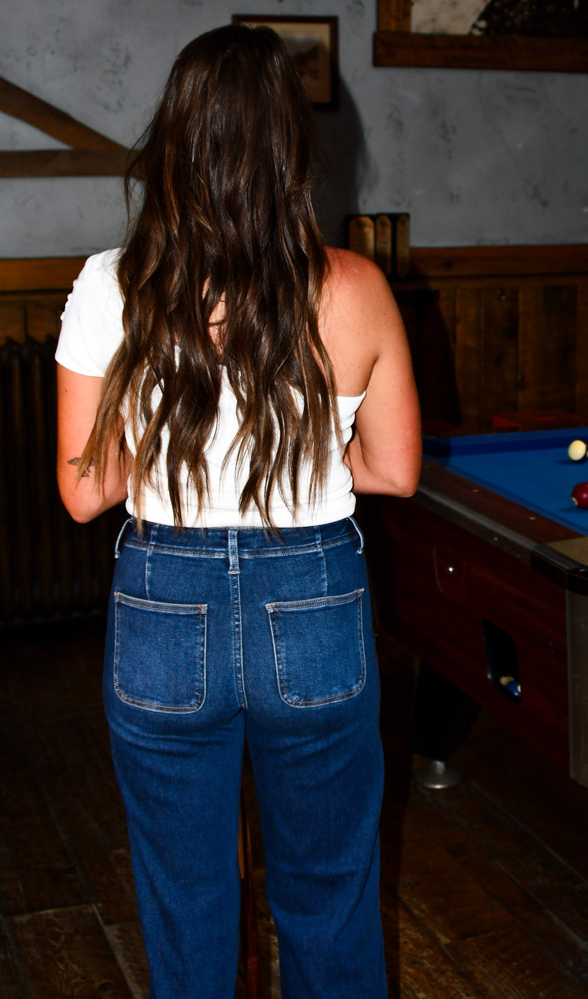 Dark Front Seam Detail Jeans