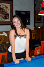 White Lace Trim Satin Camisole