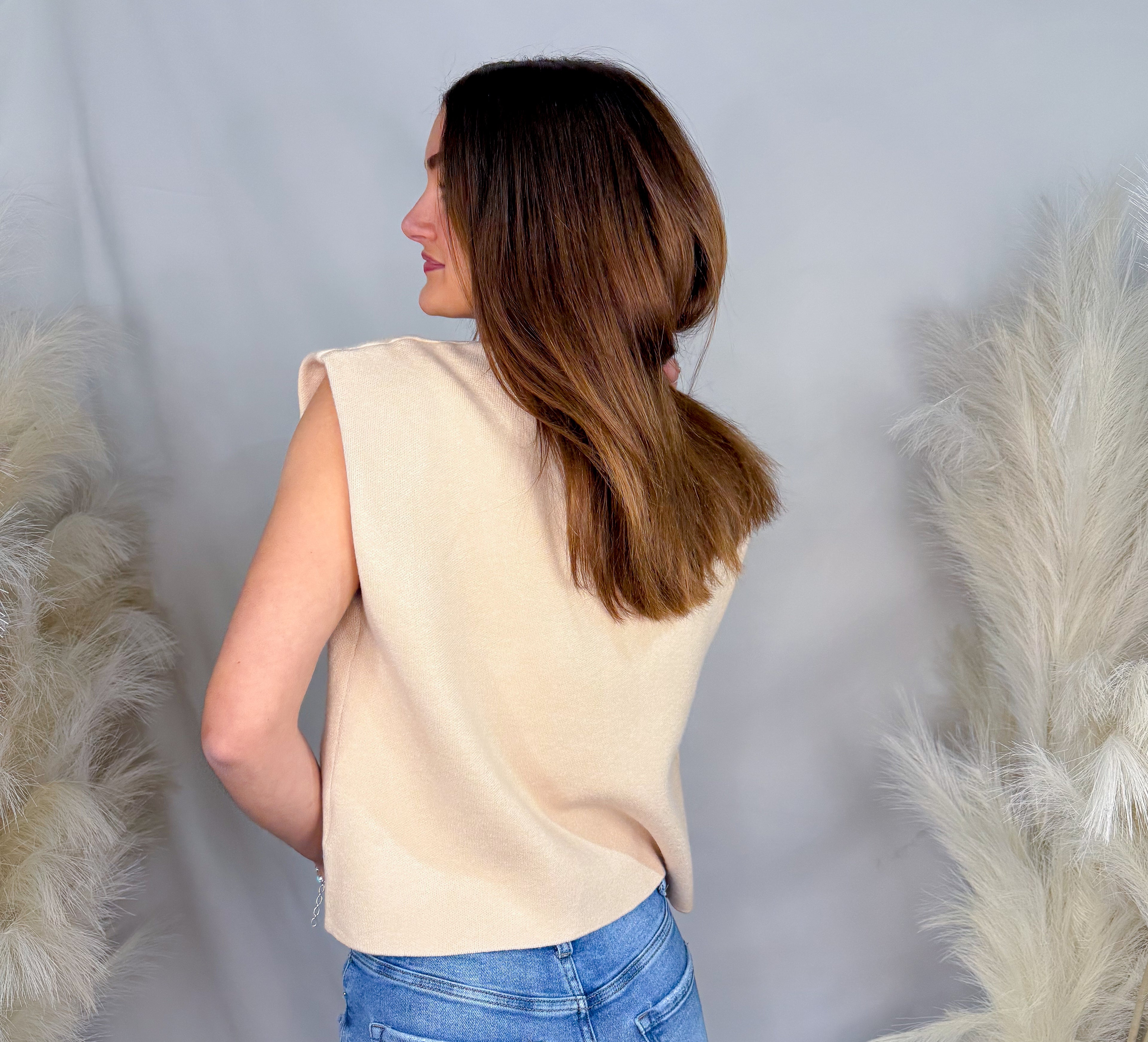 Cap Sleeve Sweater | Sand