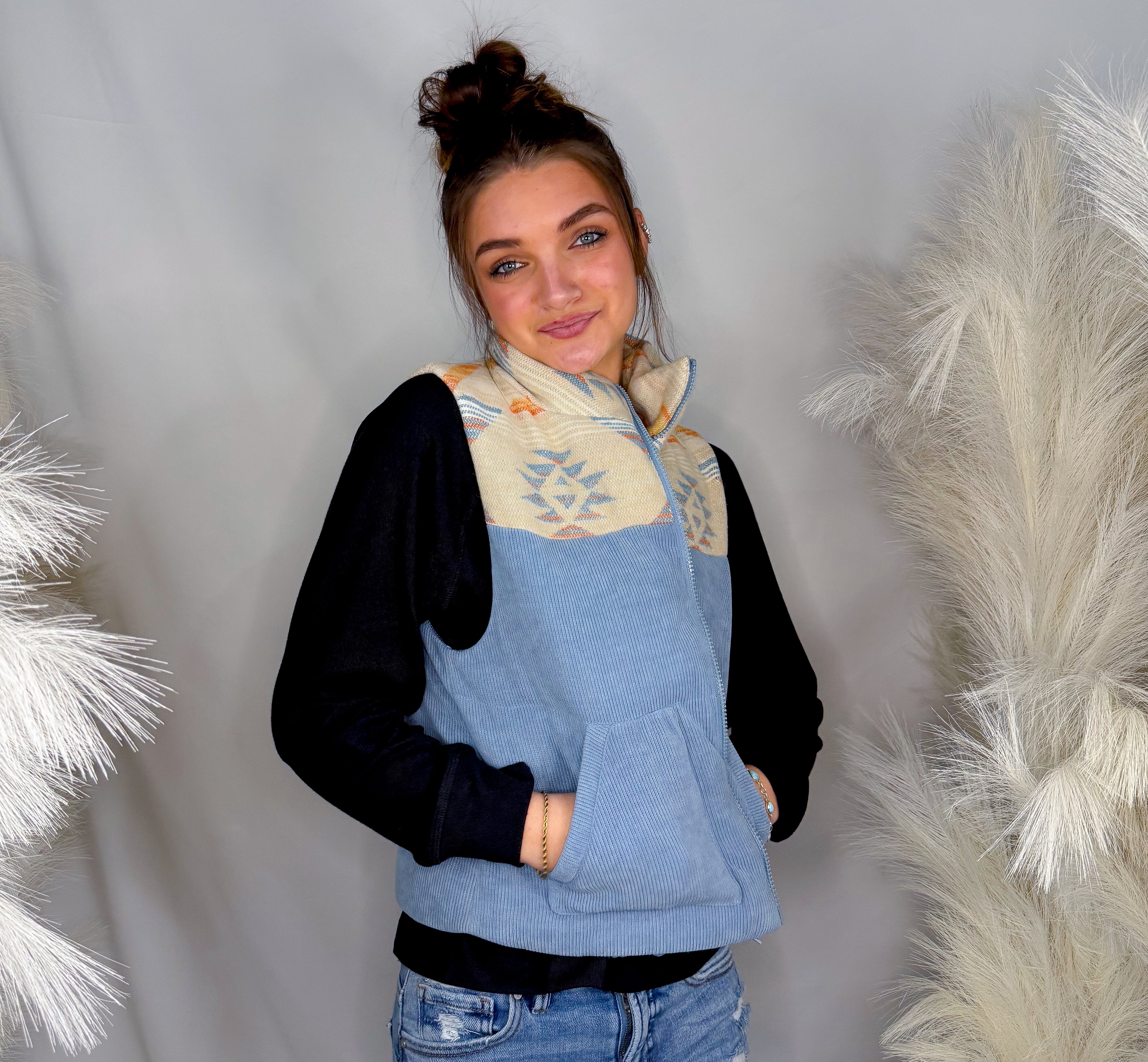 Aztec Corduroy Puffer Vest